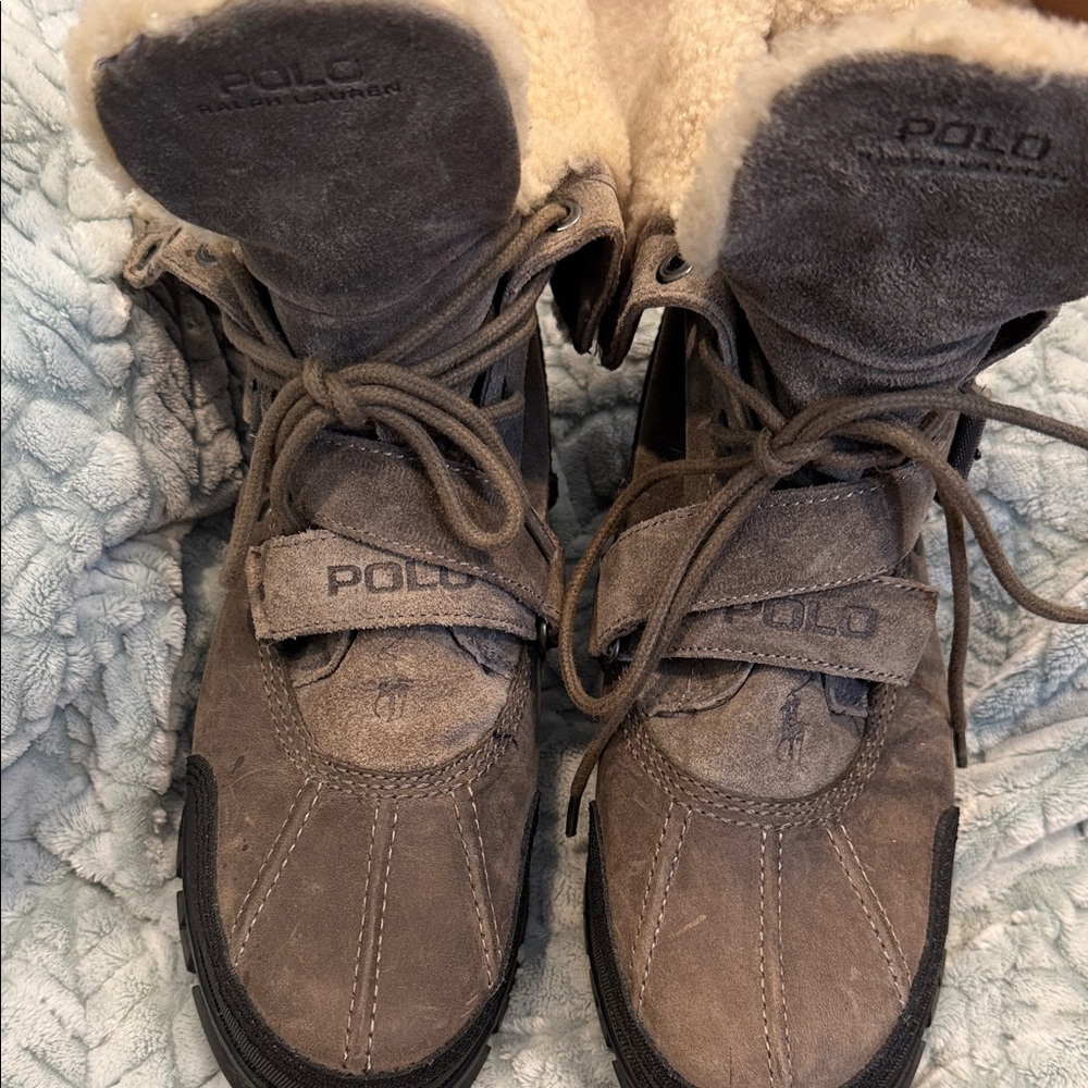 Polo by Ralph Lauren Gray and Black Women's Boots